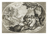 Diane et Jupiter sous le regard de Junon Giclée-Druck von de Passe de Oude Crispin I Van