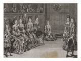 Dance: the Duke of Chartres in the Minuet with Miss Reproduction procédé giclée par Antoine Trouvain
