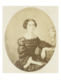 Laure Eiffel-Collin assise à une table, dans un oval Giclee Print by Alexandre Ken
