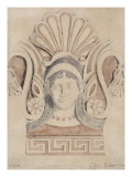 Copy after a Antefixes Clay (National Museum, Naples) Lámina giclée por Gustave Moreau