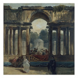 Danse et concert dans un parc Giclee Print by Hubert Robert