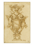 Decorative Vase with the Arms of Albergati Bologna Lámina giclée por Alessandro Algardi