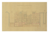 Etablissement de la Belle Jardinière (Paris) (ancien magasin) : coupe sur la rue des Marmousets Giclee-trykk av Jacques Blanchard