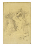 Femme demi-nue,vue de dos se coiffant une glace reflétant son corps Giclee-vedos tekijänä Berthe Morisot Femme demi-nue,vue de dos se coiffant une glace reflétant son corps Giclee-vedos tekijänä Berthe Morisot