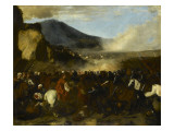 Combat de turcs et de chevaliers reproduction procédé giclée par Aniello Falcone