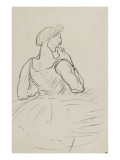 Footit en danseuse, la tête vers la droite, la main portée reproduction procédé giclée par Henri de Toulouse-Lautrec