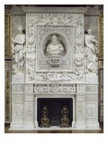 Grands appartements des Souverains : la grande cheminée de marbre Reproduction procédé giclée par Mathieu Jacquet