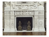 Grands appartements des Souverains : la grande cheminée de marbre Giclee Print by Mathieu Jacquet