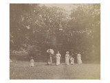 Cinq femmes et deux petites filles devant une pièce d'eau Giclee Print by Gustave Eiffel