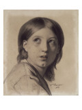 Jeune fille en buste, les yeux levés vers le ciel Giclee Print by Octave Tassaert