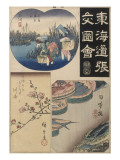 1ère vue : Nihonbashi ; 2ème vue : Shinagawa ; 3ème vue : Kawasaki reproduction procédé giclée par Ando Hiroshige