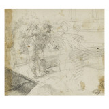 Figures marchant sur une passerelle Giclée-tryk af Domenico Beccafumi Figures marchant sur une passerelle Giclée-tryk af Domenico Beccafumi