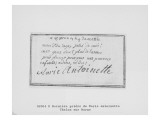 Adieu de Marie-Antoinette à ses enfants inscrit sur son livre de prière Giclee Print