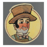 Tête de Gnafron dans un rond Reproduction procédé giclée