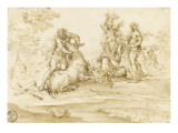 Combat d'Achéloüs et d'Hercule reproduction procédé giclée par Alessandro Algardi