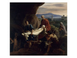 Funérailles d'une jeune martyre dans les catacombes à Rome au temps des persécutions reproduction procédé giclée par Jean Victor Schnetz