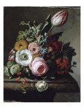 Fleurs : roses et tulipes sur tablette de marbre Lámina giclée por Rachel Ruysch Fleurs : roses et tulipes sur tablette de marbre Lámina giclée por Rachel Ruysch