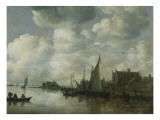 Barcos pesqueros Lámina giclée por Jan Van Goyen