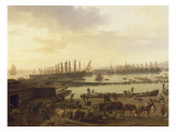 Première vue de Toulon, vue du pont-neuf prise à l'angle du parc d'artillerie Reproduction procédé giclée par Claude-Joseph Vernet