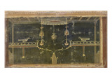 Fresque : rinceaux, masque et oiseau Reproduction procédé giclée