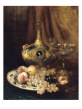 Fruits et objets d'art sur une table avec l'aiguière de François Ier Giclée-Druck von Antoine Vollon