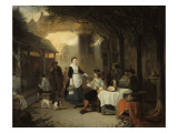 Gentilhomme dans une auberge du 17e siècle Giclee-trykk av Adrien Ferdinand De Braekeleer