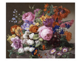 Corbeille de fleurs peintes au naturel Giclee Print by Joseph Nigg