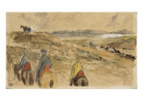En route; Paysage entre Tanger et Meknès; mars 1832 Reproduction procédé giclée par Eugene Delacroix
