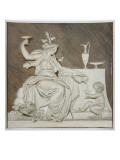 Bacchante versant à boire à un enfant reproduction procédé giclée par Piat Joseph Sauvage