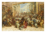 Au Salon Carré Giclee-trykk av Louis Beroud Au Salon Carré Giclee-trykk av Louis Beroud