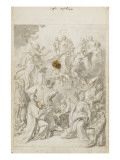 Apparition de la Vierge à de nombreux personnages Giclée-tryk af Francesco Solimena