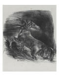 Cheval effrayé par l'orage, 1828 reproduction procédé giclée par Eugene Delacroix