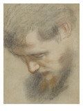Head of a Bearded Man in Profile, Bent, Looking Down Giclee Print by Federico Barocci