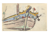 Carnet : bateau avec annotations manuscrites Giclee Print by Paul Signac