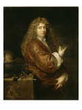 Nicolaes Hartsoeker (1656-1725), physicien, désignant un bateau dans la tempête Reproduction procédé giclée par Caspar Netscher