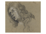 Tête d'homme aux cheveux longs, les yeux levés Lámina giclée por Bernardo Strozzi