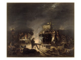 Bivouac de Napoléon Ier sur le champ de bataille de Wagram pendant la nuit du 5 au 6 juillet 1809 Giclee Print by Adolphe Roehn