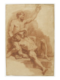 Double académie Reproduction procédé giclée par Jean Jouvenet