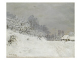 Environs de Honfleur, neige reproduction procédé giclée par Claude Monet