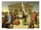 Homère déifié dit aussi l'apothéose d'Homère reproduction procédé giclée par Jean-Auguste-Dominique Ingres