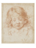 Buste d'enfant vu de face regardant en bas reproduction procédé giclée par Carlo Dolci