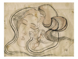 Tête de femme au serpent Lámina giclée por Katsushika Hokusai