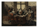 L'ouïe (de la suite des cinq sens) Giclee Print by Abraham Bosse