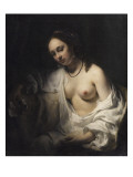 Bethsabée recevant la lettre de David Lámina giclée por Willem Drost