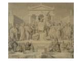 Homère déifié; Etude pour " l'Apothéose d'Homère" (Louvre) reproduction procédé giclée par Jean-Auguste-Dominique Ingres