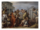 Camille et Brennus Giclée-tryk af Sebastiano Ricci
