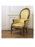 Armchair Napoleon Iii Covered with Yellow Silk Damask Giclee Print