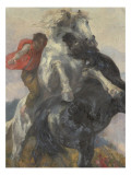 Chevaux affrontés Reproduction procédé giclée par Alfred Roll