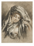 Bust of a Young Woman, Her Head Covered with a Veil Giclee Print by Gilles Demarteau