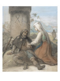 L'aide au pèlerin Lámina giclée por Jean Victor Schnetz